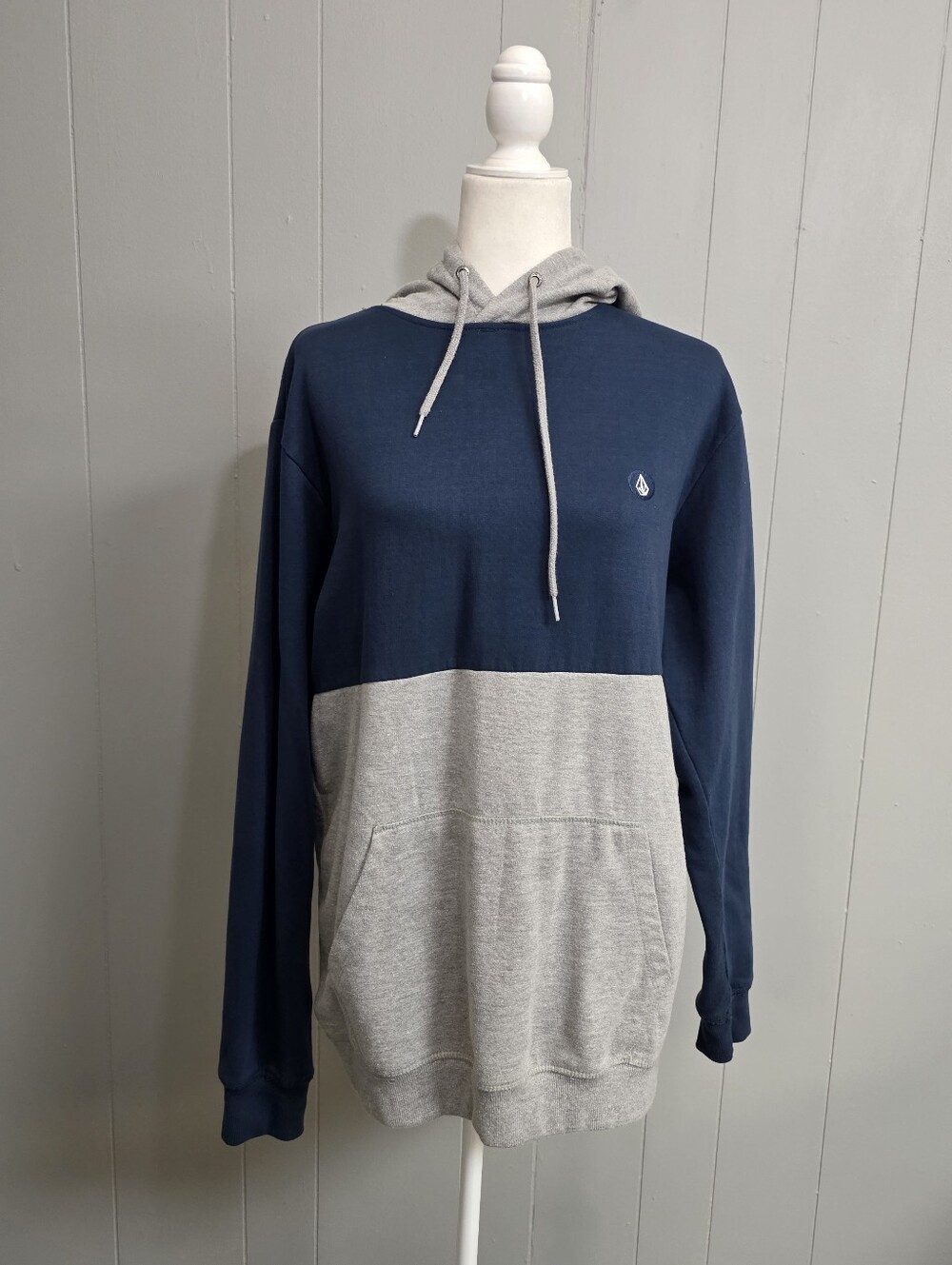 Volcom Contrast Blue & Gray Pullover Hoodie Size L
